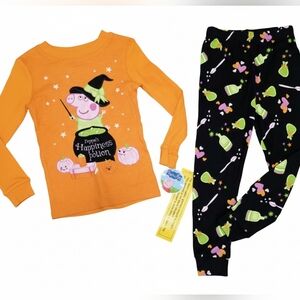 NWT Peppa Pig Girls Halloween Pajama Set - Orange/Black - Size 4T